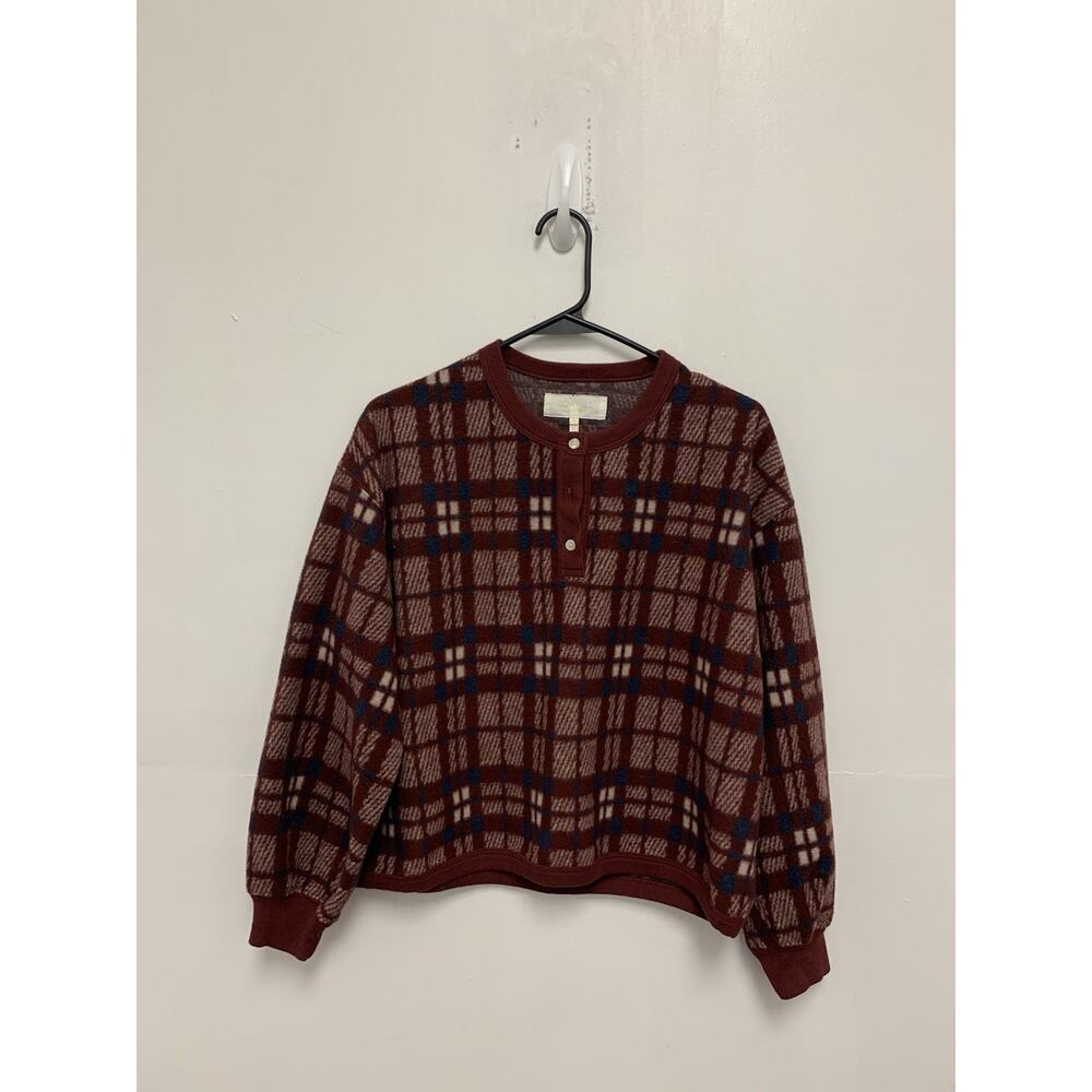 The GREAT. The Plush Fleece Henley Sleep Sweatshirt Size 1 - Picture 2 of 4